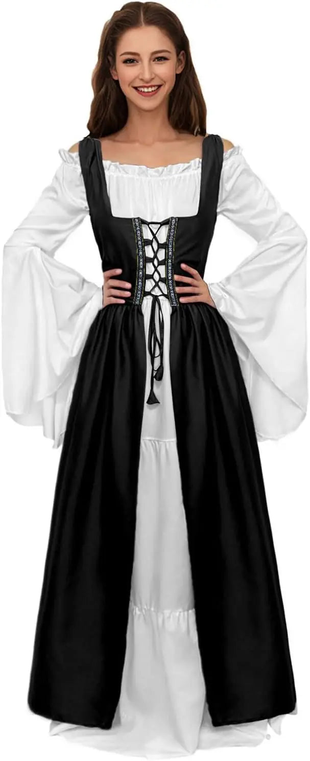 Women Medieval Dress Ren Faire Costume Renaissance Outfit  Dress Halloween Costume for Women