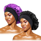 Women's Satin Solid Bonnets Wide-brimmed Night Sleeping Bathing Hat