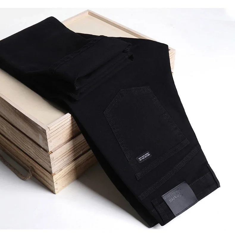 Men Classic Advanced Fashion Brand Jeans Jean Homme Man Soft Stretch Black Biker Masculino Denim Trousers Mens Pants Overalls
