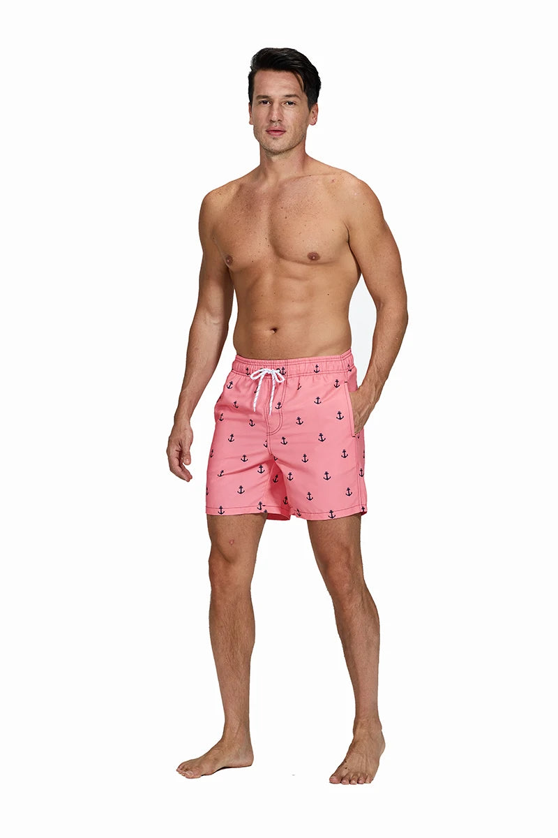 ESCATCH Fast Dry Men's Board Shorts Vertical Stripe New Arrival 2026 Summer Beach Surfing Breathable Mesh Liner Plus Size Shorts