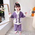 Pyjama Fille Flanelle Motif Lapin – Chaud Kawaii Automne Hiver 90-130cm