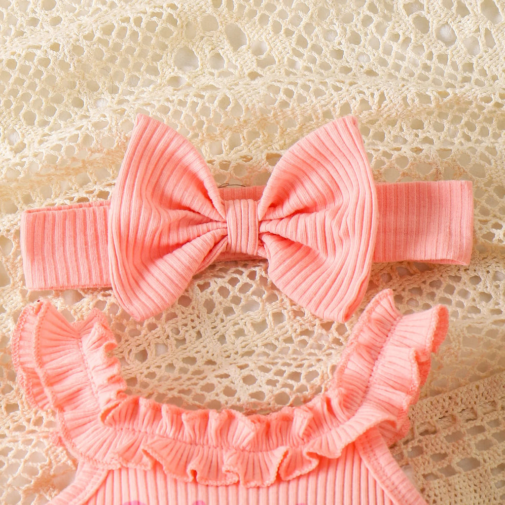 European and American children's clothing girls pink suspender Romper + shorts two-piece set baby children's clothing