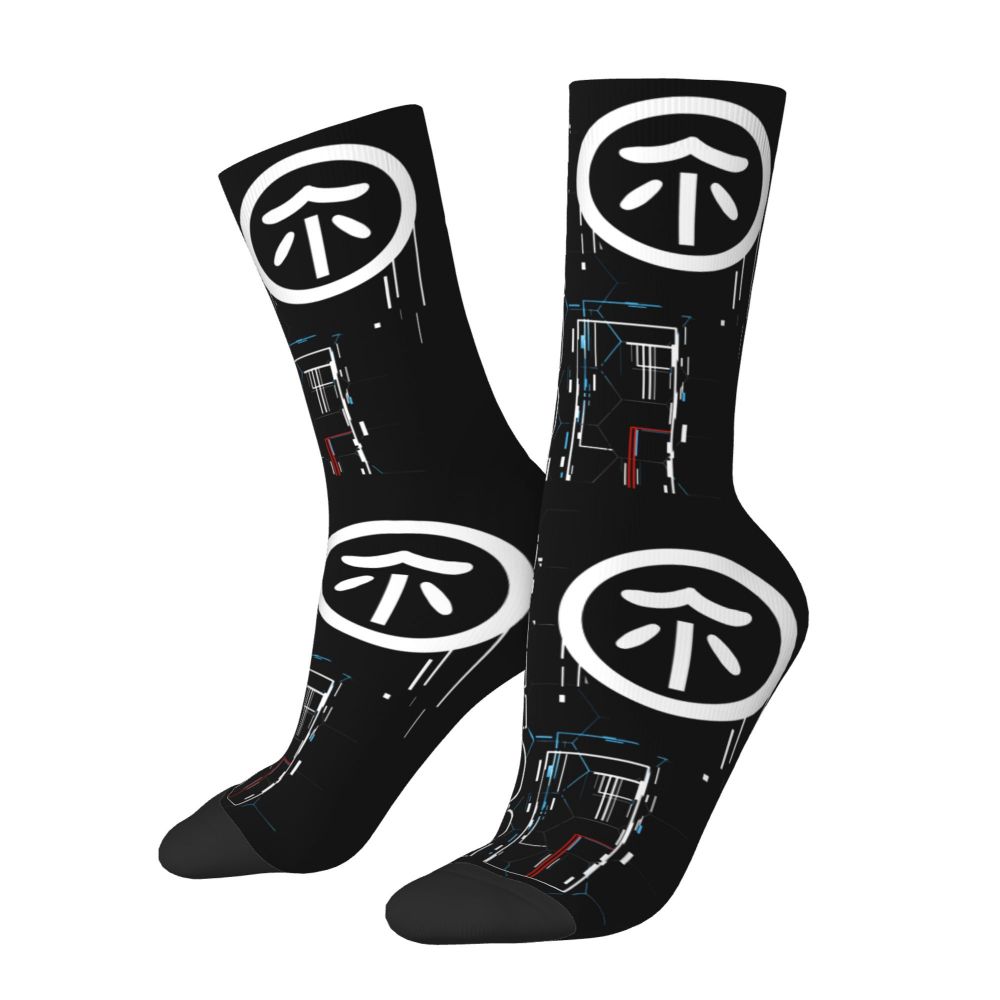 Techwear Men's Crew Socks Unisex Fun Japanese Future Tech Street Wear Style Spring Summer Autumn Winter Dress Socks