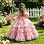 2024 New 4-12 Year Old Robe Princess Dress Flower Girl Wedding Dress