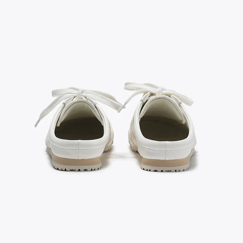 Mules Sneaker Femme – Talon Intérieur 5cm Bout Fermé Blanc Été