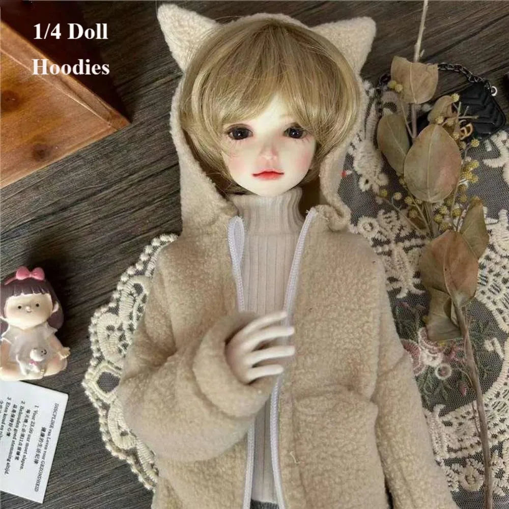 Fashion Doll Plush Hoodies Casual Wears DIY Accessories Cartoon Tops Handmake for 1/3 1/4 1/6 BJD Doll For 30/45/60cm Doll