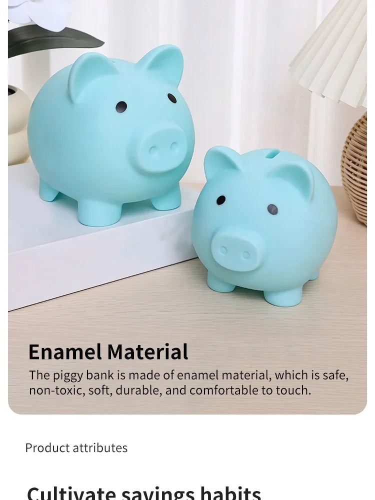 Adorable Piggy Bank Savings Jar Silicone Unbreakable Children's Money Box Boys & Girls Money-Saving Home Decor