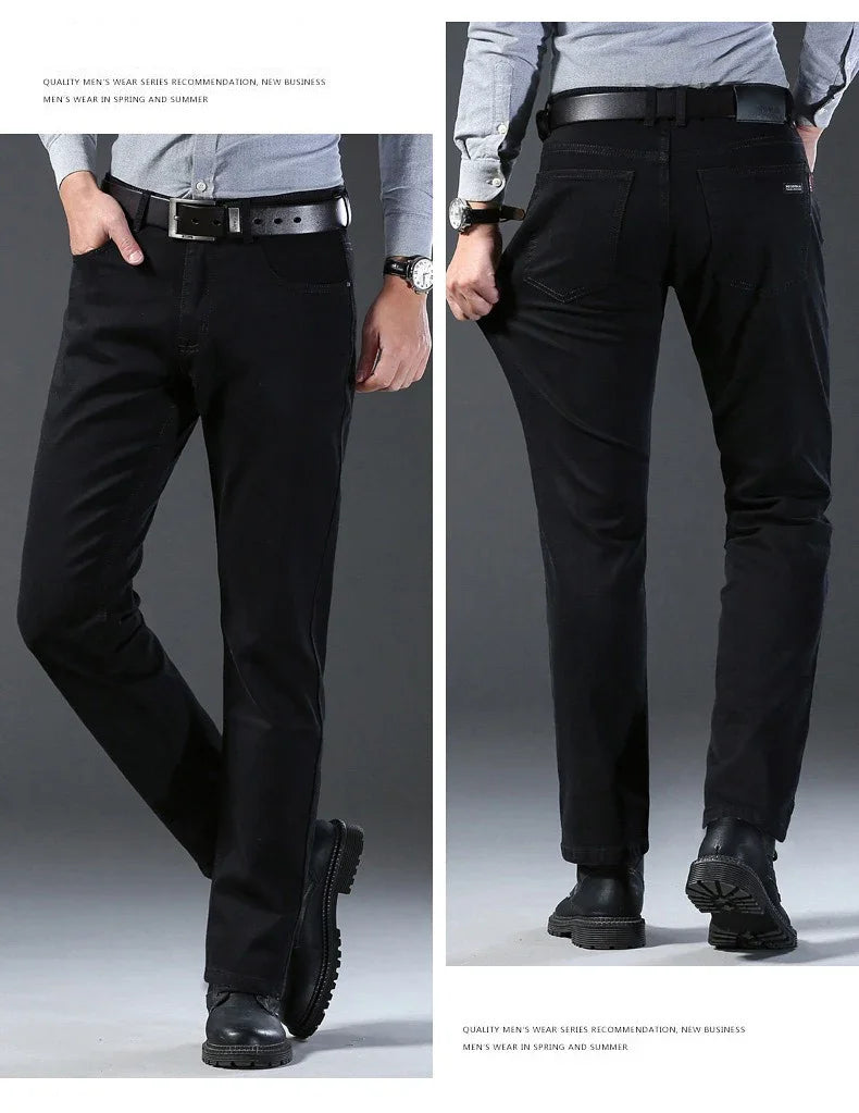 Men Classic Advanced Fashion Brand Jeans Jean Homme Man Soft Stretch Black Biker Masculino Denim Trousers Mens Pants Overalls