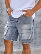 Short en denim homme bleu – Coupe droite streetwear