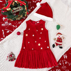 New 1-6Y Baby Kids Velvet Dresses for Girls Sleeveless Stars Printed
