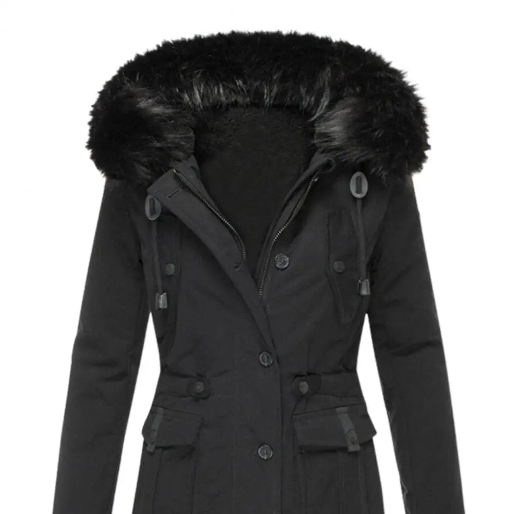 Adding Velvet Thickening Overcoming Outerwear Women's Cotton Jacket 2025 Winter Item Slimming Cotton Coat Outwear Jacket