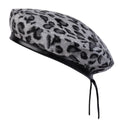 Unisex Fur Leopard Print Beret Men and Women Painters Hats Autumn Winter Warm Berets Flat Caps