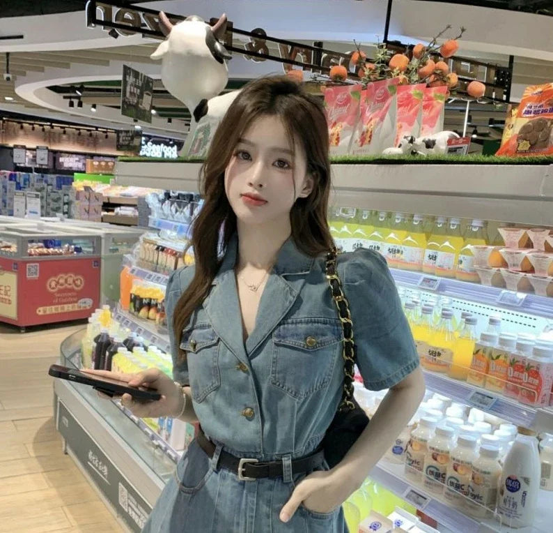 Female Dresses Coquette Bodycon Beach Sexy Corset Women's Dress Tight Denim Fashion Summer 2025 Korean Style Clothing One Pieces