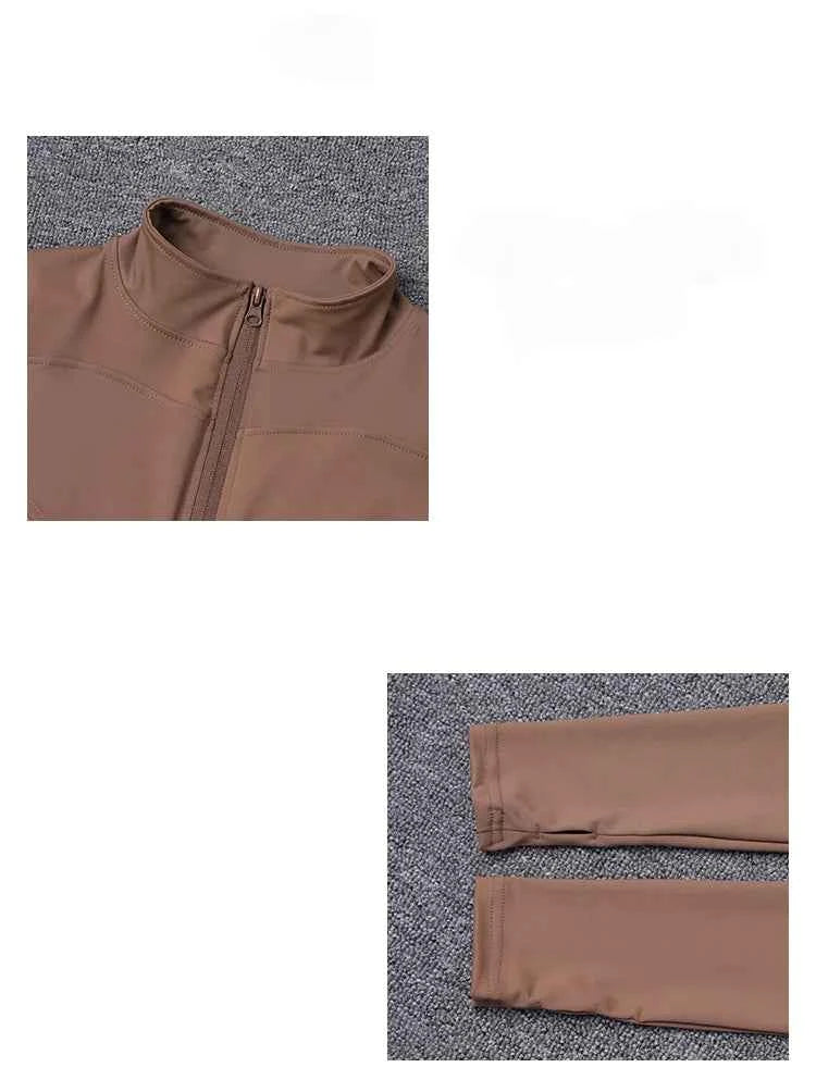 Women Sport Jacket Long Sleeve Shirt Workout Coat Gym Training Clothing Yoga Sportswear