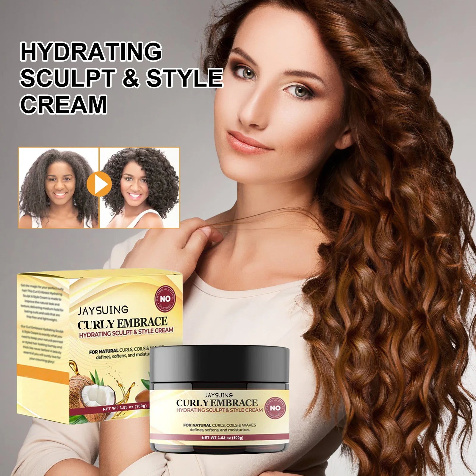 Hair Volumizing Cream Curly Hair Elastin Enhancer Hairstyle Conditioner Repair Frizz Smoothing Moisturizing Boost Defining Cream