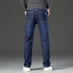 2026 Winter Fleece Thick Warm Men Jeans Slim Skinny Stretch Straight Classic Version of  Denim Plush Pants Male Brand Clothing