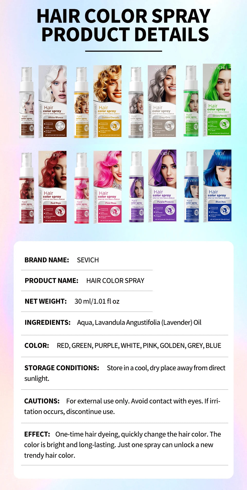 Hair Color Spray Hairs Dyed Hair Colour Styling Product Long Lasting Dye for Hair Beards Coloring Temporary Hair Colour Cream
