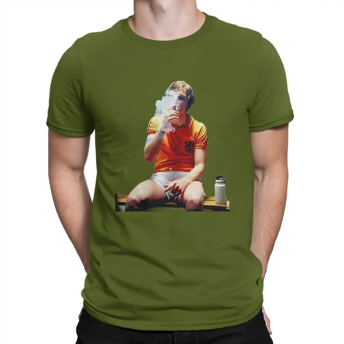 Handsome T Shirts for Men Pure Cotton Awesome T-Shirt O Neck Johan Cruyff Tees Short Sleeve Tops Gift Idea