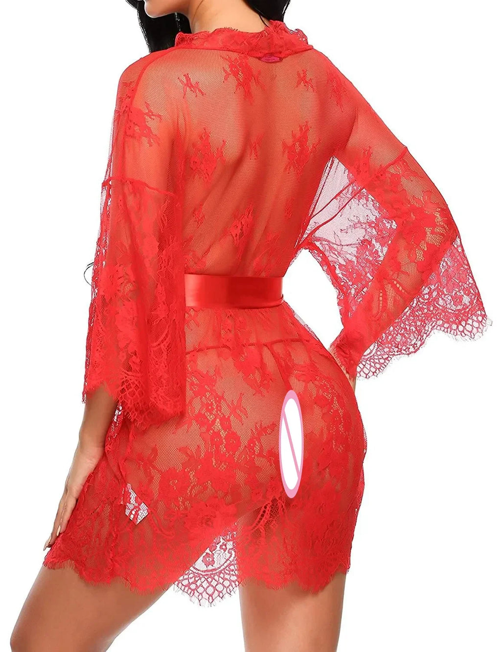 Kimono Dentelle Transparent Femme