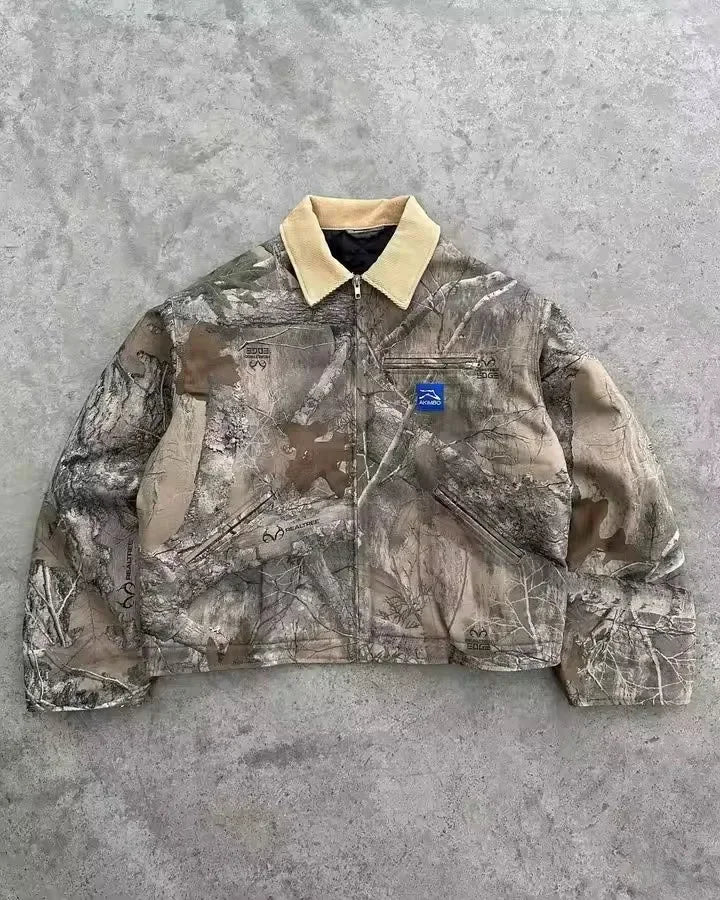 Veste Cuir Homme Y2K – Streetwear Hip-Hop Brodée Moto Zipée Oversize