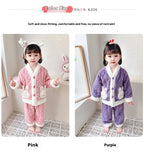 Pyjama fille en flanelle – Motif lapin et manches longues