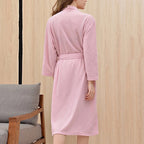 Peignoir Couple Col V – Robe de Chambre Unisexe Manches Longues