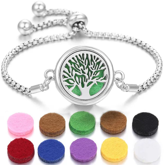 Bracelet Diffuseur Parfum Acier Inoxydable – Aromatherapie Huiles Essentielles