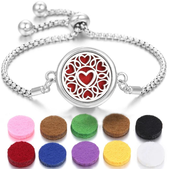 Bracelet Diffuseur Parfum Acier Inoxydable – Aromatherapie Huiles Essentielles