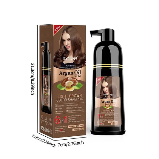 1 Box 6-In-1 Hair Dye Shampoo, Haircare, Plant-Based Hair Color, Bubble Wash No Scalp Staining, Portable Natural Hair Dye, Hair Care & Styling Products