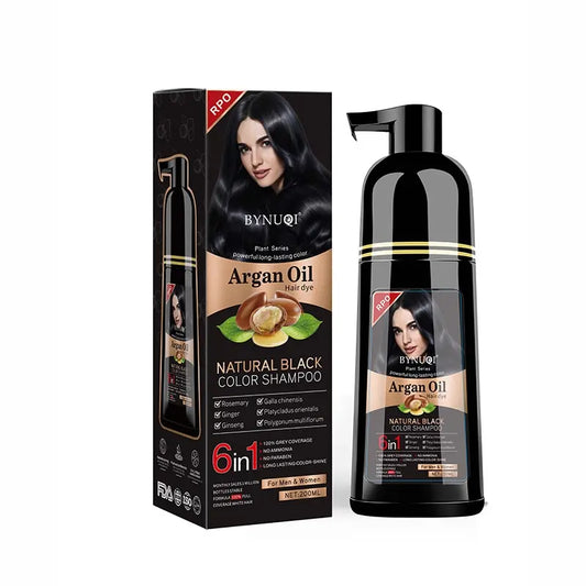 1 Box 6-In-1 Hair Dye Shampoo, Haircare, Plant-Based Hair Color, Bubble Wash No Scalp Staining, Portable Natural Hair Dye, Hair Care & Styling Products