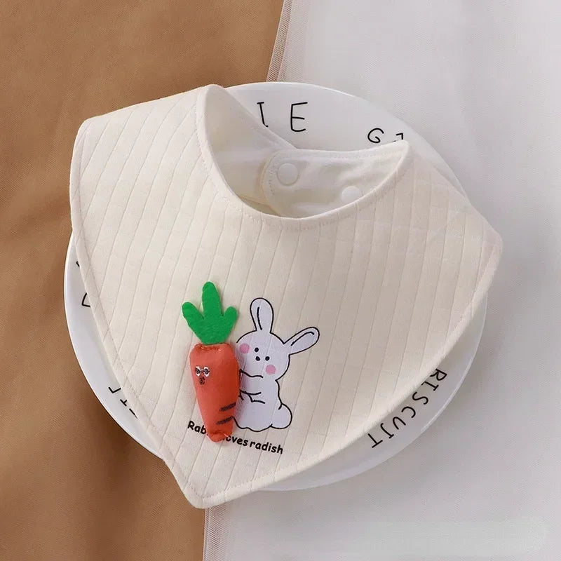 Cartoon Baby Bibs Soft Newborn Feeding Towel Cotton Cloths Baby Girls Boys Bandana Bib Newborn Saliva Towel Burp Cloths