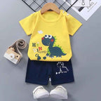 Ensemble Enfant 2 Pièces 100% Coton – T-Shirt + Short Garçon Fille 1-7 Ans