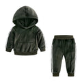 Baby Boys Girls Velvet Hooded Clothing Set Kids Jacket Coat Pants Suit for Sports Suits Tracksuits Toddler Children Clothes Set - Astra Wear astrawear.ca