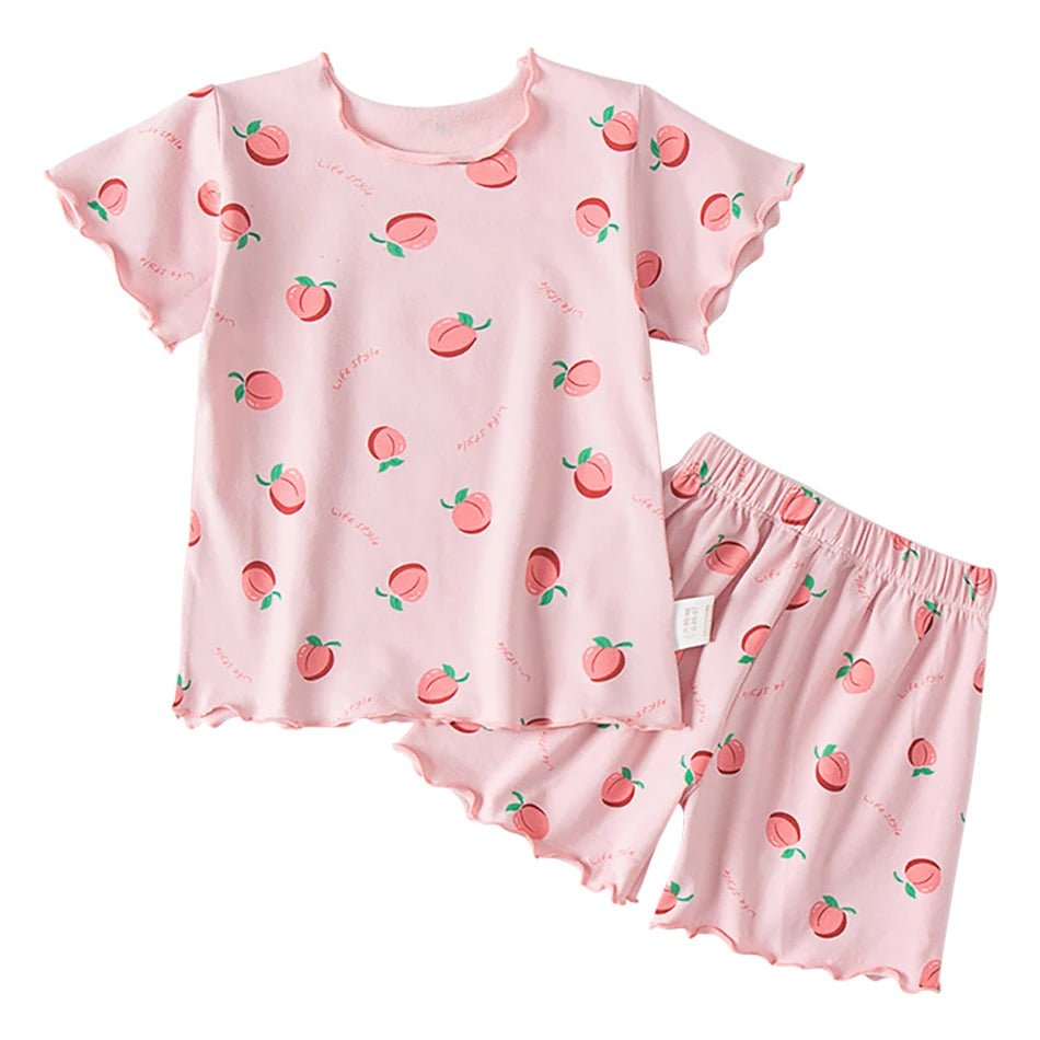 Baby Girl Strawberry Pajamas Set Summer Short Sleeve Thin Two Piece - Astra Wear astrawear.ca