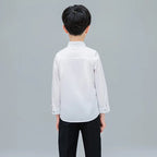 Baby Toddler Teenage Clothes School Uniform Boys Shirts White Long Sleeve Turn-down Collar Kids Shirt For Boys Children Tops - Astra Wear astrawear.ca