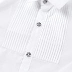Baby Toddler Teenage Clothes School Uniform Boys Shirts White Long Sleeve Turn-down Collar Kids Shirt For Boys Children Tops - Astra Wear astrawear.ca