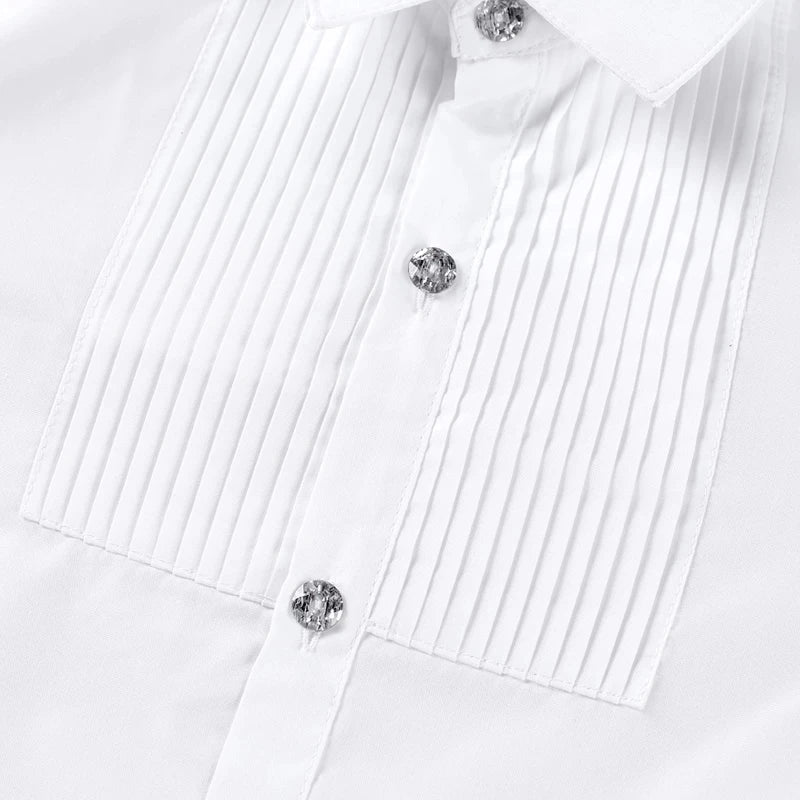 Baby Toddler Teenage Clothes School Uniform Boys Shirts White Long Sleeve Turn-down Collar Kids Shirt For Boys Children Tops - Astra Wear astrawear.ca