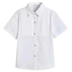 Baby Toddler Teenage Clothes School Uniform Boys Shirts White Long Sleeve Turn-down Collar Kids Shirt For Boys Children Tops - Astra Wear astrawear.ca