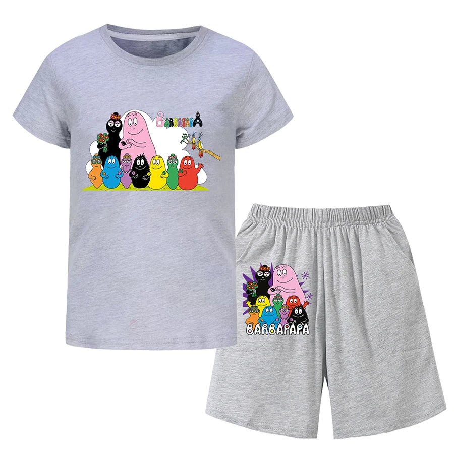 Barbapapa T-shirt for A Boy Two-piece Set for Children From 6 To 12 Years Old Summer Sale Toddler Girl Clothes Junior Girl Cloth - Astra Wear astrawear.ca