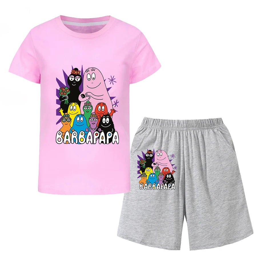 Barbapapa T-shirt for A Boy Two-piece Set for Children From 6 To 12 Years Old Summer Sale Toddler Girl Clothes Junior Girl Cloth - Astra Wear astrawear.ca