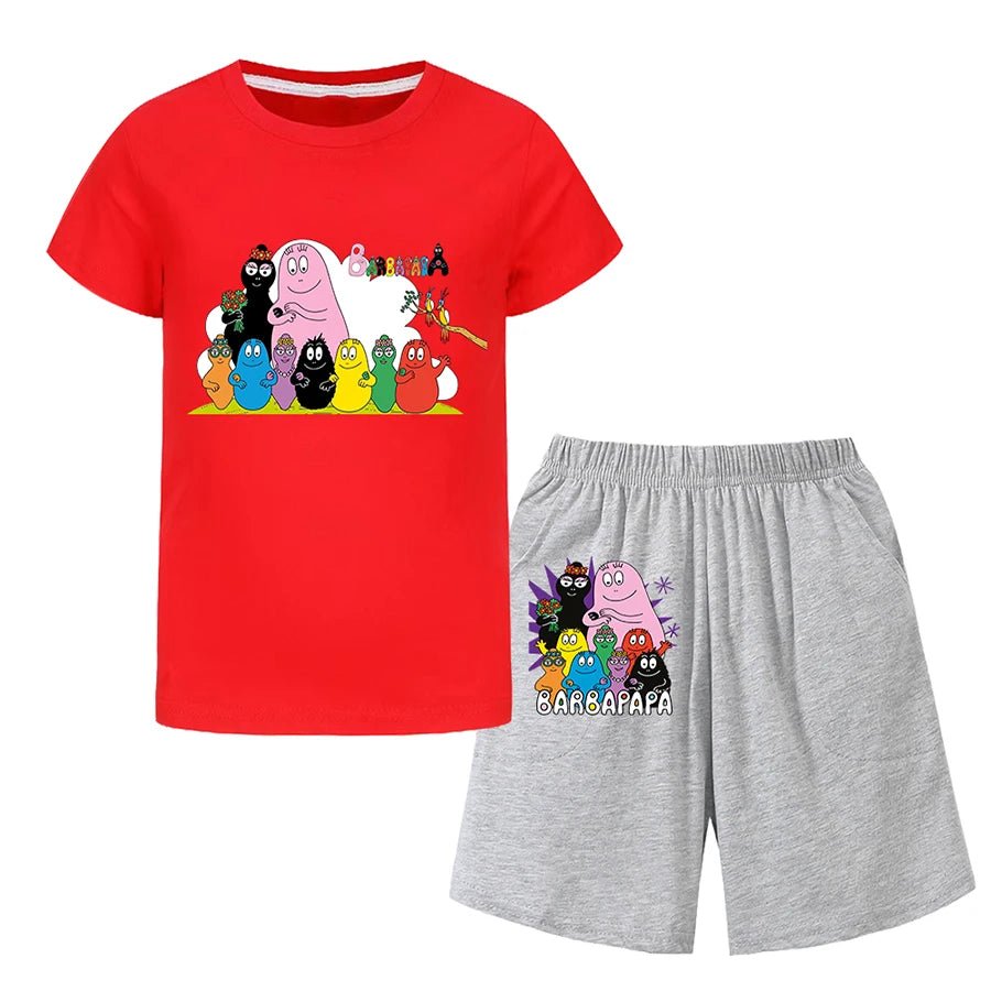 Barbapapa T-shirt for A Boy Two-piece Set for Children From 6 To 12 Years Old Summer Sale Toddler Girl Clothes Junior Girl Cloth - Astra Wear astrawear.ca