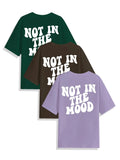 Women'S Slogan Print Drop Shoulder Tee, Summer Outfits 2024, Casual Short Sleeve round Neck T-Shirt for Summer, Women'S Top for Daily Wear