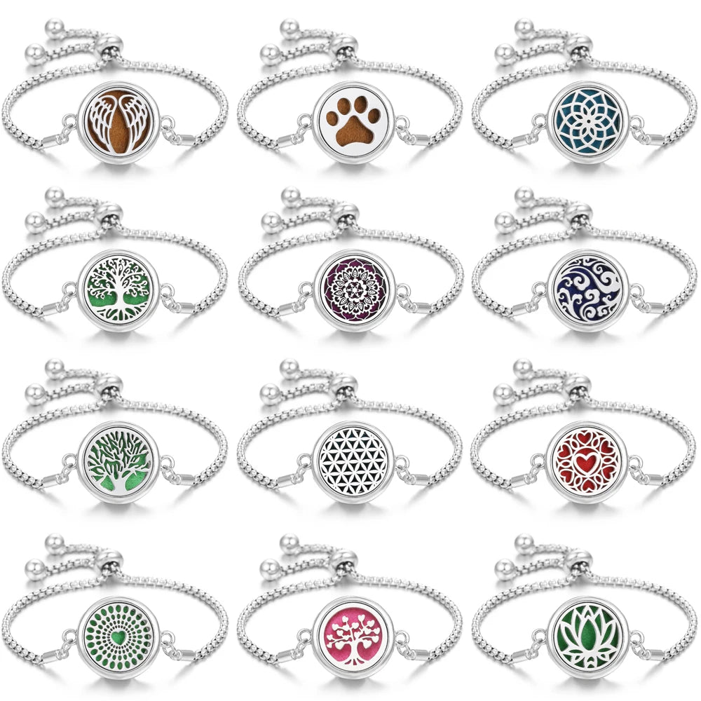 Bracelet Diffuseur Parfum Acier Inoxydable – Aromatherapie Huiles Essentielles