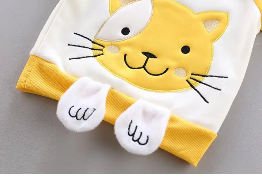 Boys Girls Cartoon Clothing Suits Baby Plus Velvet Jacket+Hooded Vest+ Pants 3Pcs Sets Kids Toddler Winter Sports Clothes 0-4Y - Astra Wear astrawear.ca