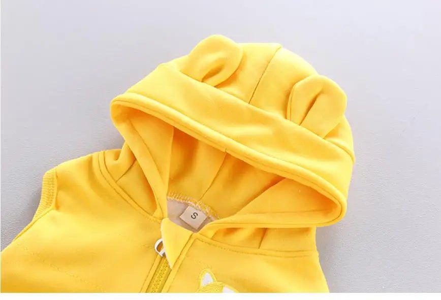 Boys Girls Cartoon Clothing Suits Baby Plus Velvet Jacket+Hooded Vest+ Pants 3Pcs Sets Kids Toddler Winter Sports Clothes 0-4Y - Astra Wear astrawear.ca