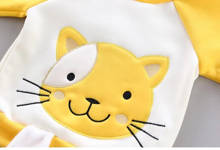 Boys Girls Cartoon Clothing Suits Baby Plus Velvet Jacket+Hooded Vest+ Pants 3Pcs Sets Kids Toddler Winter Sports Clothes 0-4Y - Astra Wear astrawear.ca