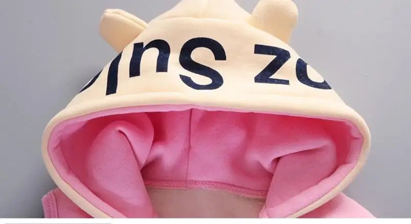 Boys Girls Cartoon Clothing Suits Baby Plus Velvet Jacket+Hooded Vest+ Pants 3Pcs Sets Kids Toddler Winter Sports Clothes 0-4Y - Astra Wear astrawear.ca