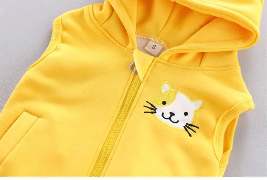 Boys Girls Cartoon Clothing Suits Baby Plus Velvet Jacket+Hooded Vest+ Pants 3Pcs Sets Kids Toddler Winter Sports Clothes 0-4Y - Astra Wear astrawear.ca