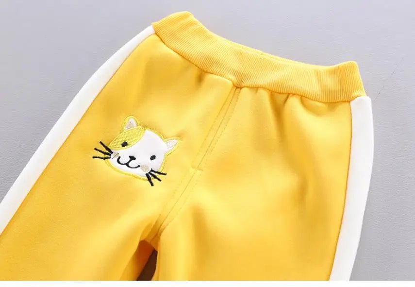Boys Girls Cartoon Clothing Suits Baby Plus Velvet Jacket+Hooded Vest+ Pants 3Pcs Sets Kids Toddler Winter Sports Clothes 0-4Y - Astra Wear astrawear.ca