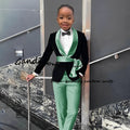 Boys Suit 2 Piece Set Velvet Black Jacket Formal Party Dress Kids Fashion Outfit Wedding Customized Blazer - Astra Wear astrawear.ca